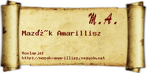 Mazák Amarillisz névjegykártya